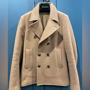Camel Pea coat from Tomas Mair